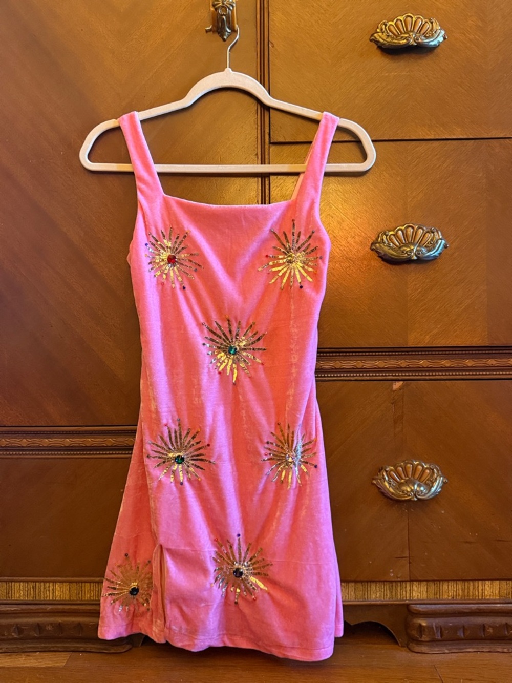 Oceanus Swimwear - Callie Pink Velvet Mini Dress